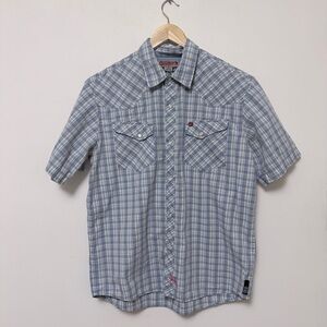 Quiksilver Light Blue Plaid Casual Shirt
